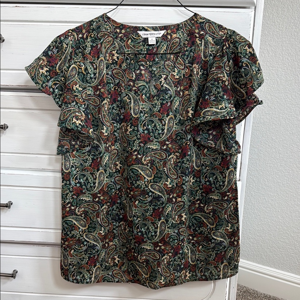 Paisley Print Women's Top Size Medium - Multicolor